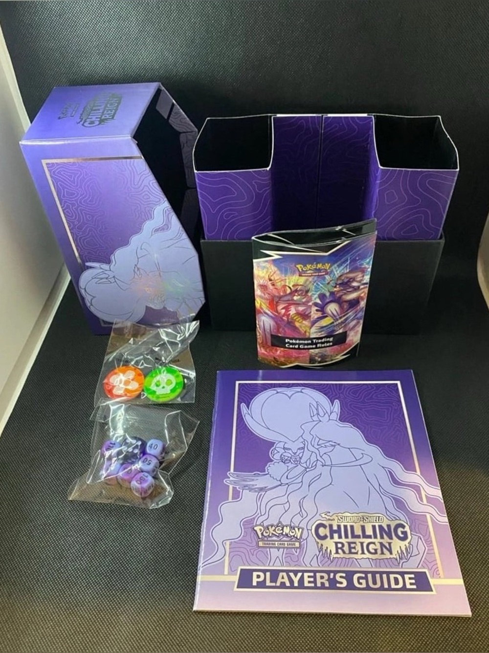 EMPTY Chilling Reign Elite Trainer Box ETB dice markers rulebook players guide